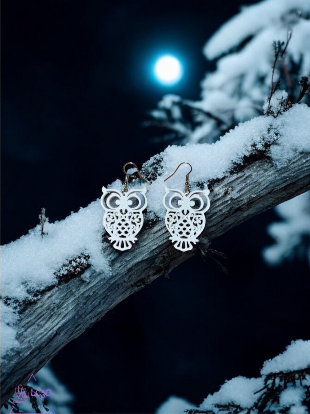 Silver Owl Dangle Earrings - Elegant Women's Jewelry